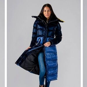 Woodpecker Navy Long Coat. Full-length, ultra-warm winter parka rated to -40°C